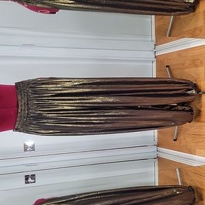 Gold lame harem pants